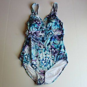 Tommy Bahama Island Sculpt Aqua One Piece 10